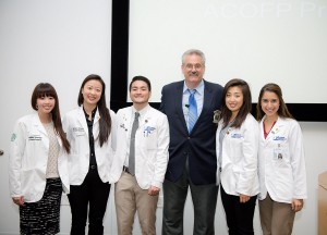 American College of Osteopathic Family Physicians (ACOFP) President Kevin de Regnier, DO, poses with WesternU ACOFP student leaders before speaking at WesternU, Thursday, Nov. 11, 2015. (Jeff Malet, WesternU)