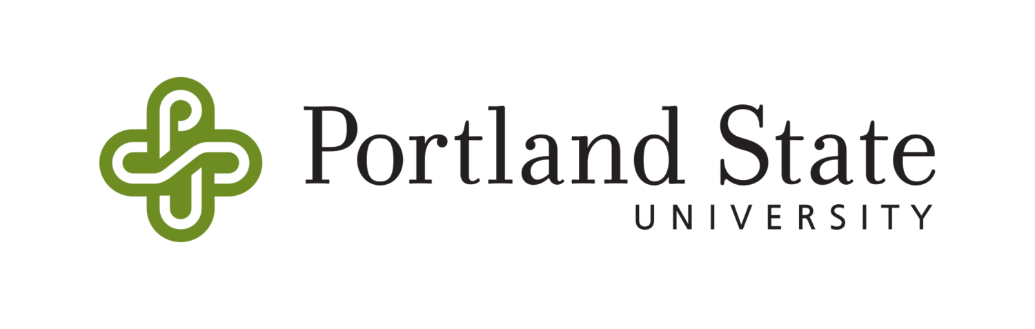 Portland State University logo with a green geometric emblem to the left and the text "Portland State University" in black on a light background.